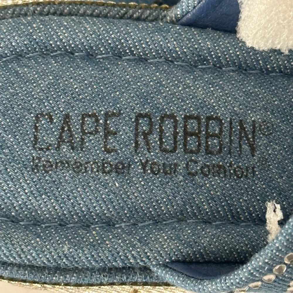 Cape Robbin Odona Rhinestone Denim Platform Wedge Slides Size 7‎ Y2K Bling Heels